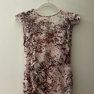 Express women’s ruffle polka dot pattern mini dress